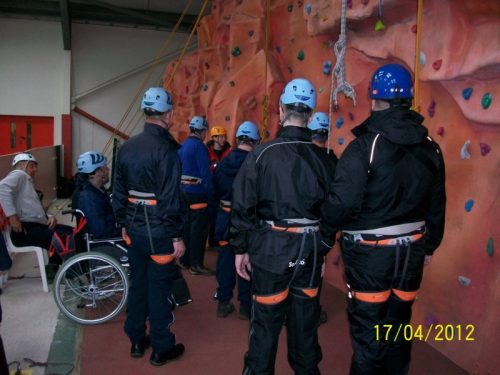 EnergEyes group preparing to climb the wall